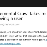 SharePoint Incremental Crawl takes much longer after adding or removing a user