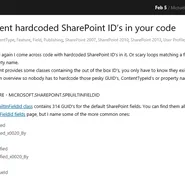 Prevent hardcoded SharePoint IDs in your code