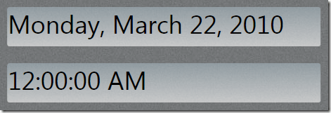 Date and time formatted in US English: "Monday, March 22, 2010 12:00:00 AM".