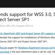 Microsoft extends support for WSS 3.0, SharePoint 2007 and Project Server SP1