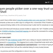 Configure people picker over a one-way trust using PowerShell