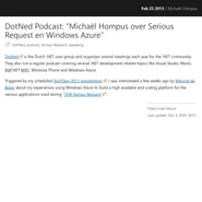 DotNed Podcast: “Michaël Hompus over Serious Request en Windows Azure”