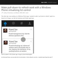 Make pull-down-to-refresh work with a Windows Phone virtualizing list control