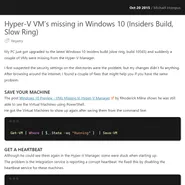 Hyper-V VM’s missing in Windows 10 (Insiders Build, Slow Ring)