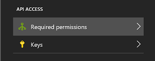 Required permissions menu item