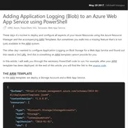 Adding Application Logging (Blob) to an Azure Web App Service using PowerShell