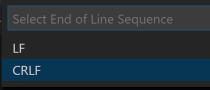 Changing the linefeed option in Visual Studio Code