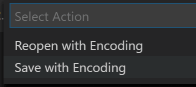 Save the file with encoding dialog in Visual Studio Code