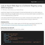 Link an Azure Web App to a Container Registry using ARM templates