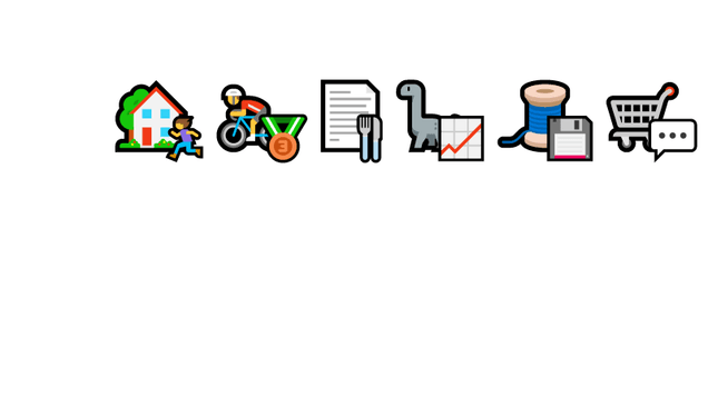 Examples of several combinations of emoticons in PowerPoint